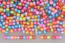 Plastperler transparent - bokstaver og tall 1 kg thumbnail