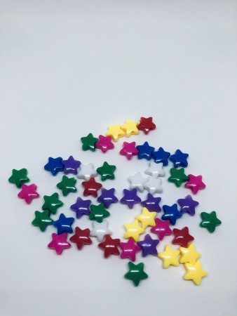 Plastperler - Stjerner fargemix 1 kg