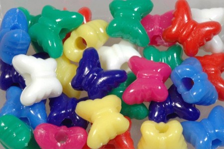 Plastperler - Sommerfugler fargemix 1 kg