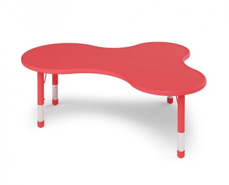 Bord i plast med justerbare ben - rødt