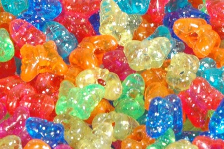 Plastperler - Sommerfugler transparent 1 kg