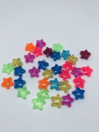 Plastperler - Stjerner transparent 1 kg