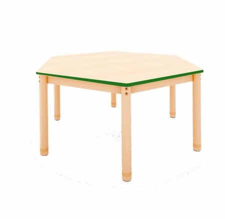 Bord - sekskantet grønn kant